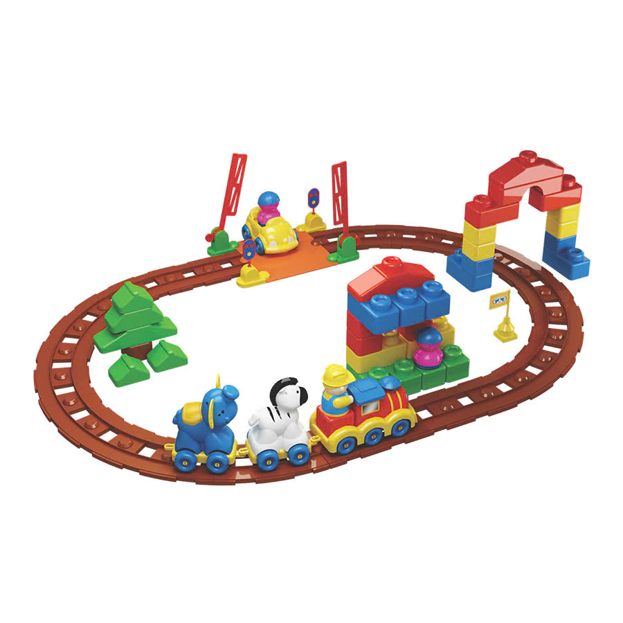 ĐỒ CHƠI XẾP HÌNH L2 XE LỬA CHẠY CÓ ĐƯỜNG ÔTÔ CẮT NGANG - 278